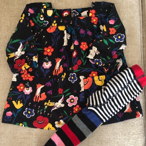 Hanna Andersson Other - Hanna Andersson Sz 3-6m fall dress w/ tights vguc